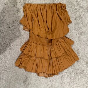 Mustard Seed Tan Tiered Jumpsuit